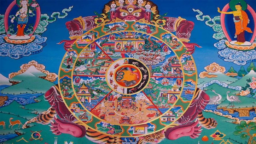 tibetan buddhism wheel of life mystic bird