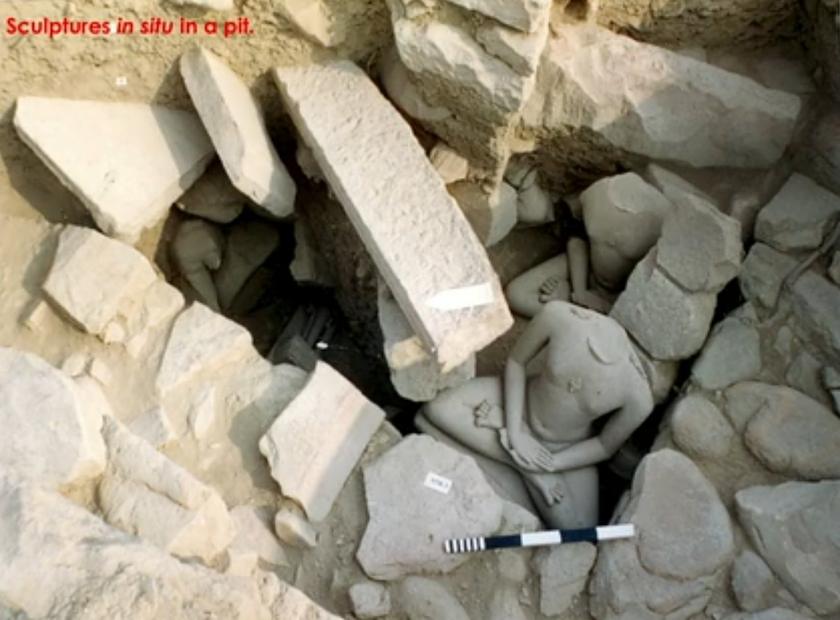Jain Teerthankar Adinatha idol was found beheaded in a pit.